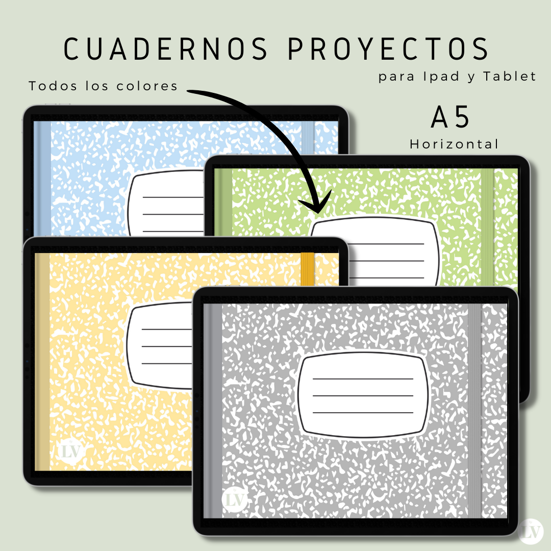 8 Cuadernos digitales. Tamaño A5.