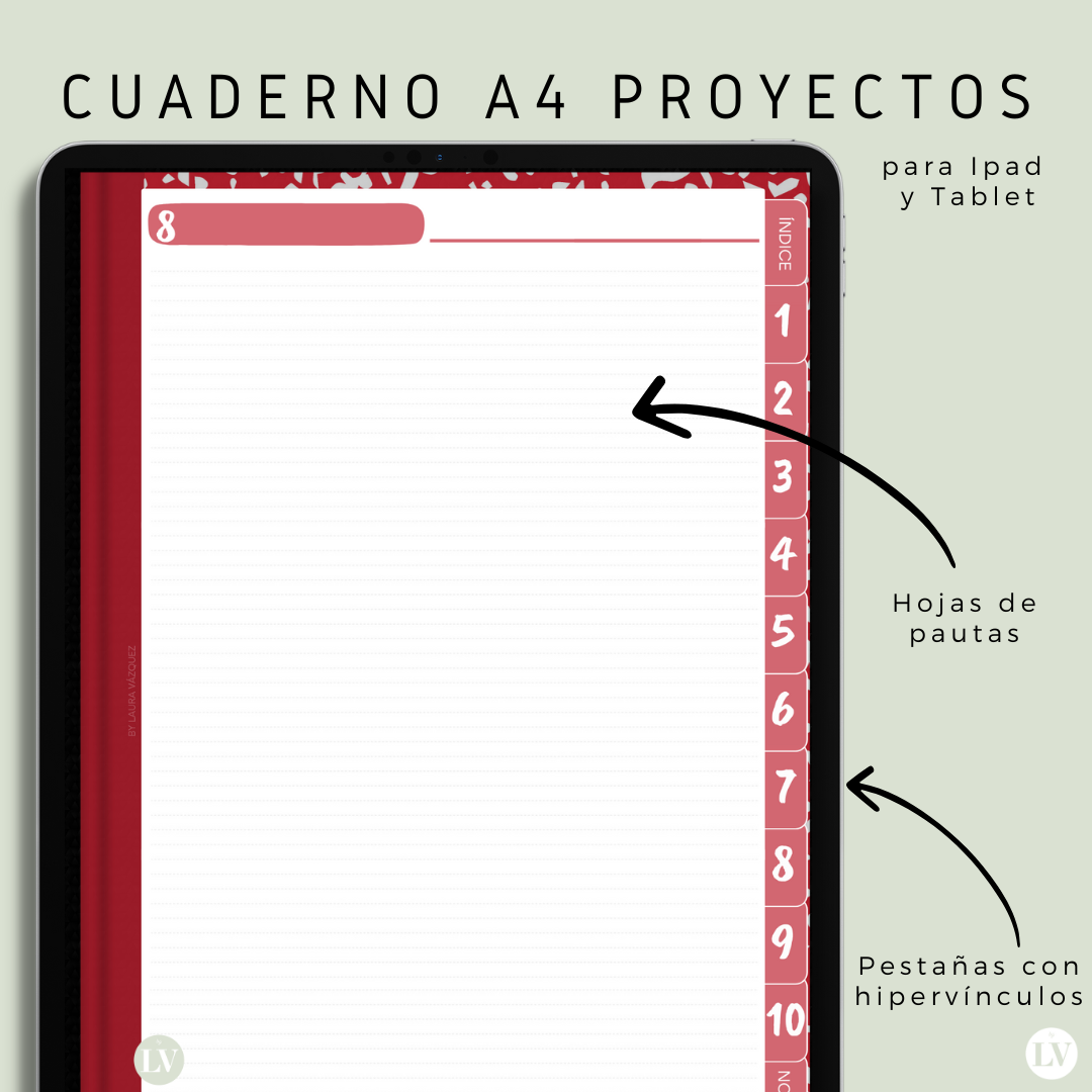 8 Cuadernos digitales. Tamaño A4.